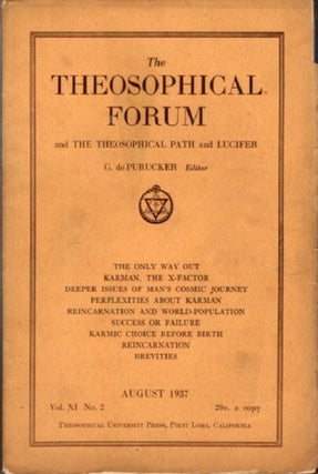 Item #29178 THEOSOPHICAL FORUM AND THE THEOSOPHICAL PATH AND LUCIFER: VOL. XI, NO. 2; AUGUST,...