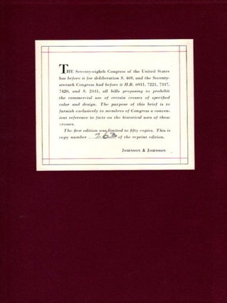 Item #29213 BRIEF ON HISTORICAL USE OF THE SYMBOL AND WORDS 'RED CROSS" Johnson, Kenneth Perry,...