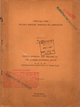 Item #29271 FACTORS AFFECTING HEAT TRANSFER IN THE INTERNAL-COMBUSTION ENGINE. P. M Ku