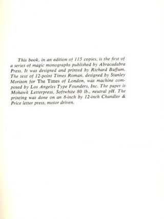 STANLEY COLLINS: Society Entertainer & Magic Collector With a Bibliography