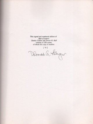 MEN OF LETTERS: Stanley Collins and Trevor H. Hall