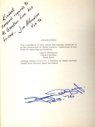 A SHORT TITLE CHECK LIST OF CONJURING PERIODICALS IN ENGLISH.