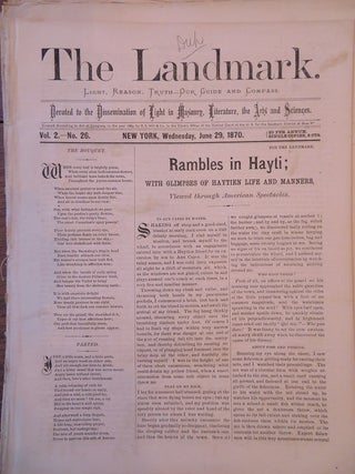 THE LANDMARK: Devoted to the Dissemination of Light in Masonry, Literature, the Arts and Sciences