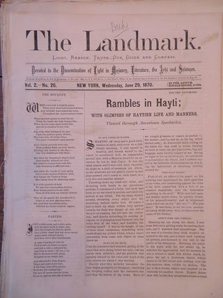 THE LANDMARK: Devoted to the Dissemination of Light in Masonry, Literature, the Arts and Sciences