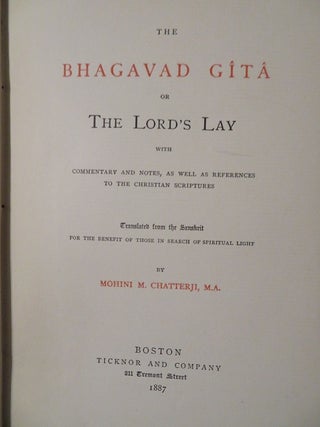 THE BHAGAVAD GITÂ: or, The Lord's Lay