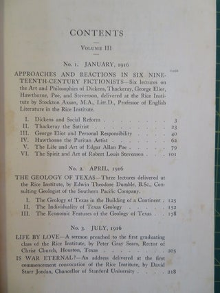 RICE INSTITUTE PAMPHLET VOLUME III.
