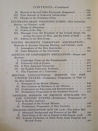 RICE INSTITUTE PAMPHLET VOLUME V.