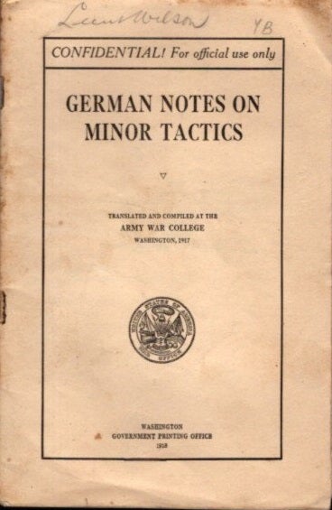 Item #29588 GERMAN NOTES ON MINOR TACTICS.