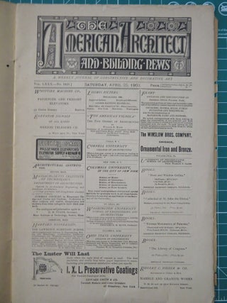 THE AMERICAN ARCHITECT AND BUILDING NEWS, APRIL 15, 1903, VOL. LXXX, NO. 1426.