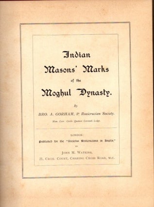 INDIAN MASONS' MARKS OF THE MOGHUL DYNASTY.