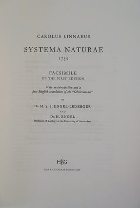 Item #30127 SYSTEMA NATURAE: 1735: Facsimile of the first edition. Carolus Linnaeus