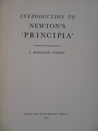 INTRODUCTION TO NEWTON'S 'PRINCIPIA'.