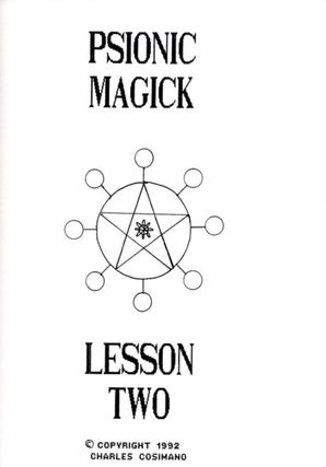 PSIONIC MAGICK: LESSON TWO.