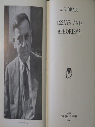 ESSAYS AND APHORISMS.