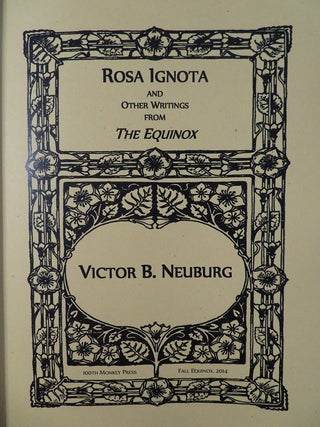 ROSA IGNOTA: and Other Writings from the Equinox
