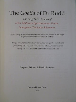 THE GOETIA OF DR. RUDD.