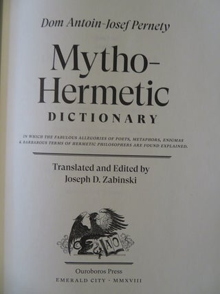 MYTHO-HERMETIC DICTIONARY.
