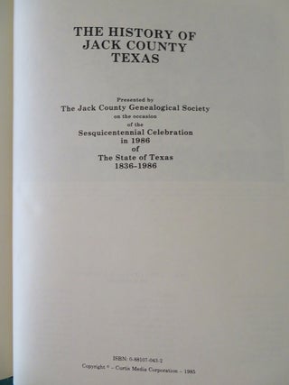 THE HISTORY OF JACK COUNTY TEXAS.
