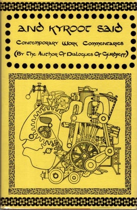 Item #31458 AND KYROOT SAID: Contemporary Work Commentaries. Jan Cox