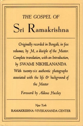 Item #31587 THE GOSPEL OF SRI RAMAKRISHNA. Sri Ramakrishna