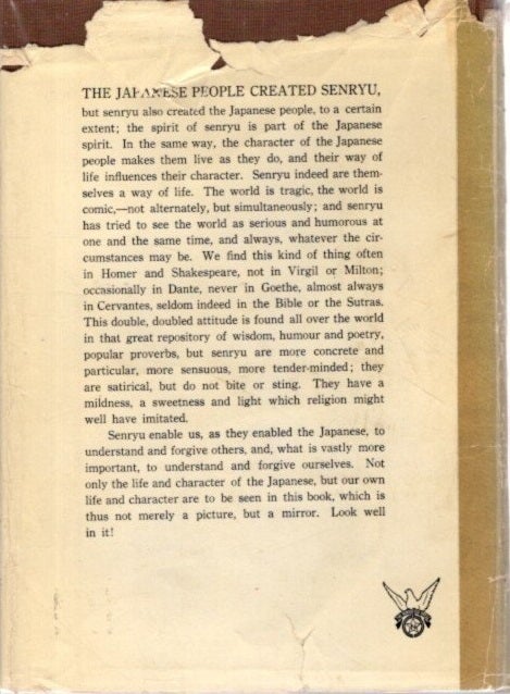 Sen Man Ryou Writing JAPANESE LIFE AND CHARACTER IN SENRYU | R. H Blyth | First edition