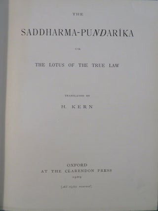 THE SADDHARMA-PUNDARIKA: or The Lotus of the True Law.