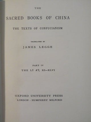 TEXTS OF CONFUCIANISM: Part IV: The Li Ki, XI-XLVI