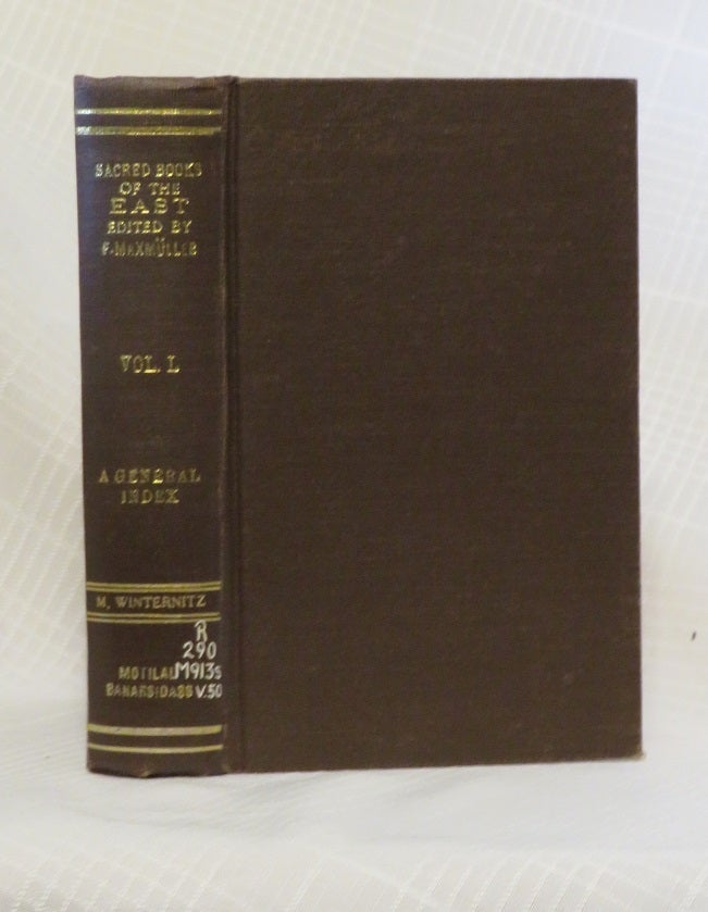 Item #32296 A GENERAL INDEX TO THE NAMES AND SUBJECT-MATTER OF THE SACRED BOOKS OF THE EAST. M. Winternitz, A A. Macdonell.