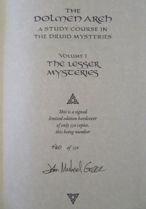 THE DOLMEN ARCH: A STUDY COURSE IN THE DRUID MYSTERIES: Volume 1: The Lesser Mysteries