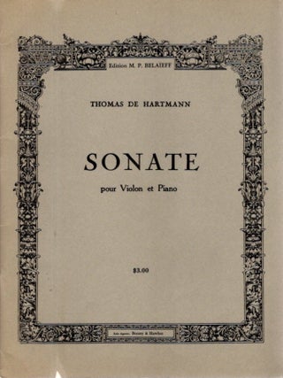 Item #32335 SONATE POUR VIOLIN ET PIANO. Thomas de Hartmann