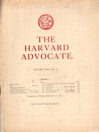 Item #32637 AMOR: in Harvard Advocate Volume LXXX, No. 9. W. Bynner, Witter