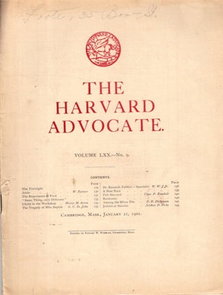 Item #32637 AMOR: in Harvard Advocate Volume LXXX, No. 9. W. Bynner, Witter