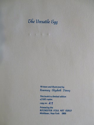 Item #32676 THE VERSATILE EGG. Rosemary Elizabeth Disney