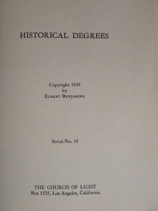 ANCIENT MASONRY: Serial No. 6 - 18