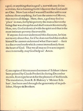 MEISTER ECKHART'S SERMON ON BEATI PAUPERES SPIRITU.