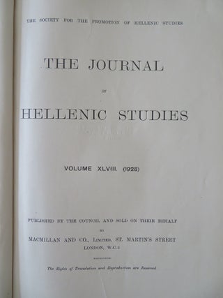 THE JOURNAL OF HELLENIC STUDIES, VOLUME XLVIII (1928).