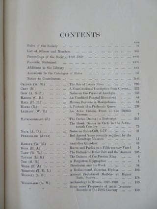 THE JOURNAL OF HELLENIC STUDIES, VOLUME XLVIII (1928).
