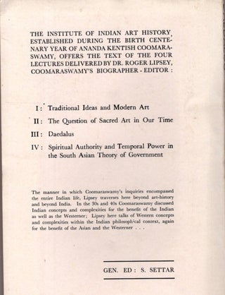 DAEDALUS: Lectures Commemorating the Birth Centenary of Ananda Kentish Coomaraswamy