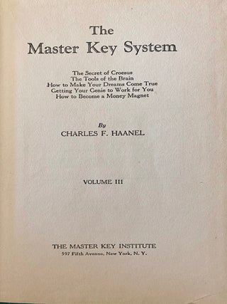 THE MASTER KEY SYSTEM: Volume III