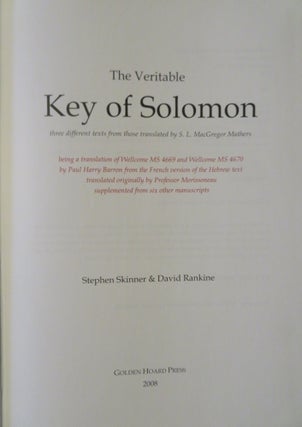 THE VERITABLE KEY OF SOLOMON.