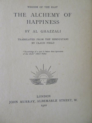 THE ALCHEMY OF HAPPINESS.
