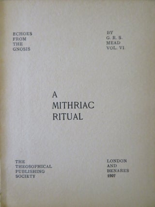 A MITHRIAC RITUAL.