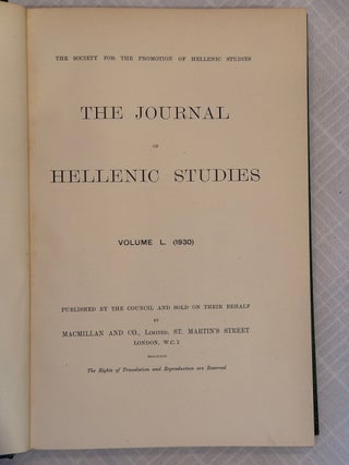 THE JOURNAL OF HELLENIC STUDIES, VOLUME L (1930).