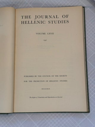 THE JOURNAL OF HELLENIC STUDIES, VOLUME LXVII (1947).