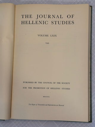THE JOURNAL OF HELLENIC STUDIES, VOLUME LXIX (1949).