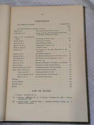 THE JOURNAL OF HELLENIC STUDIES, VOLUME LXXIV (1954).