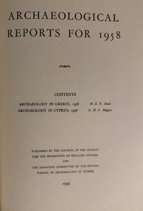 THE JOURNAL OF HELLENIC STUDIES, VOLUME LXXIX (1959).