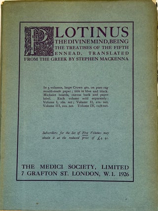 THE LIBRARY OF PHILOSOPHICAL TRANSLATIONS: Volume I: The Ethical Treatises, Volume II: Psychic and Physical Treatises, Volume III: On the Nature of the Soul, Volume IV: The Divine Mind, Volume V: On the One and Good