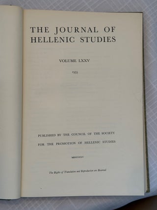 THE JOURNAL OF HELLENIC STUDIES, VOLUME LXXV (1955).