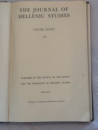 THE JOURNAL OF HELLENIC STUDIES, VOLUME LXXXIV (1964).
